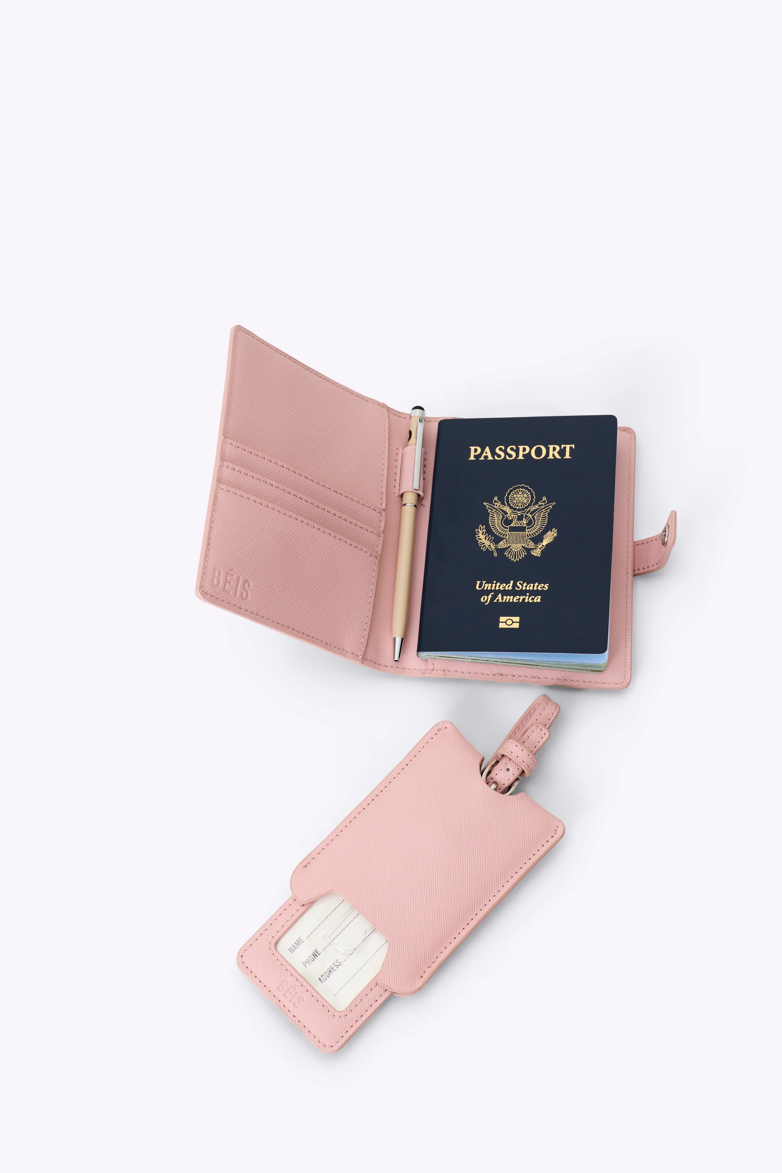 The Passport & Luggage Tag Set in Atlas Pink - Image 6