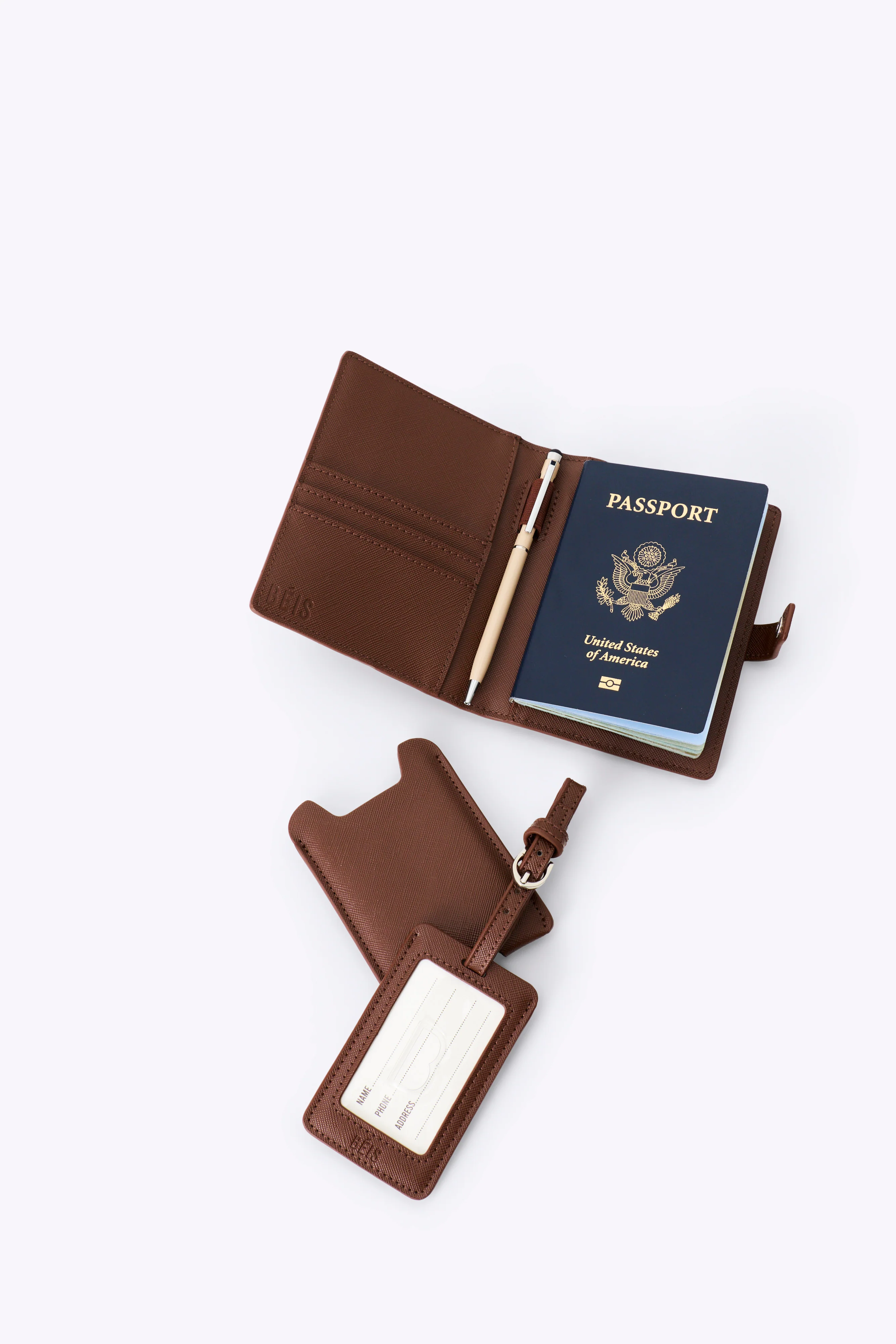 The Passport & Luggage Tag Set in Maple - Image 6