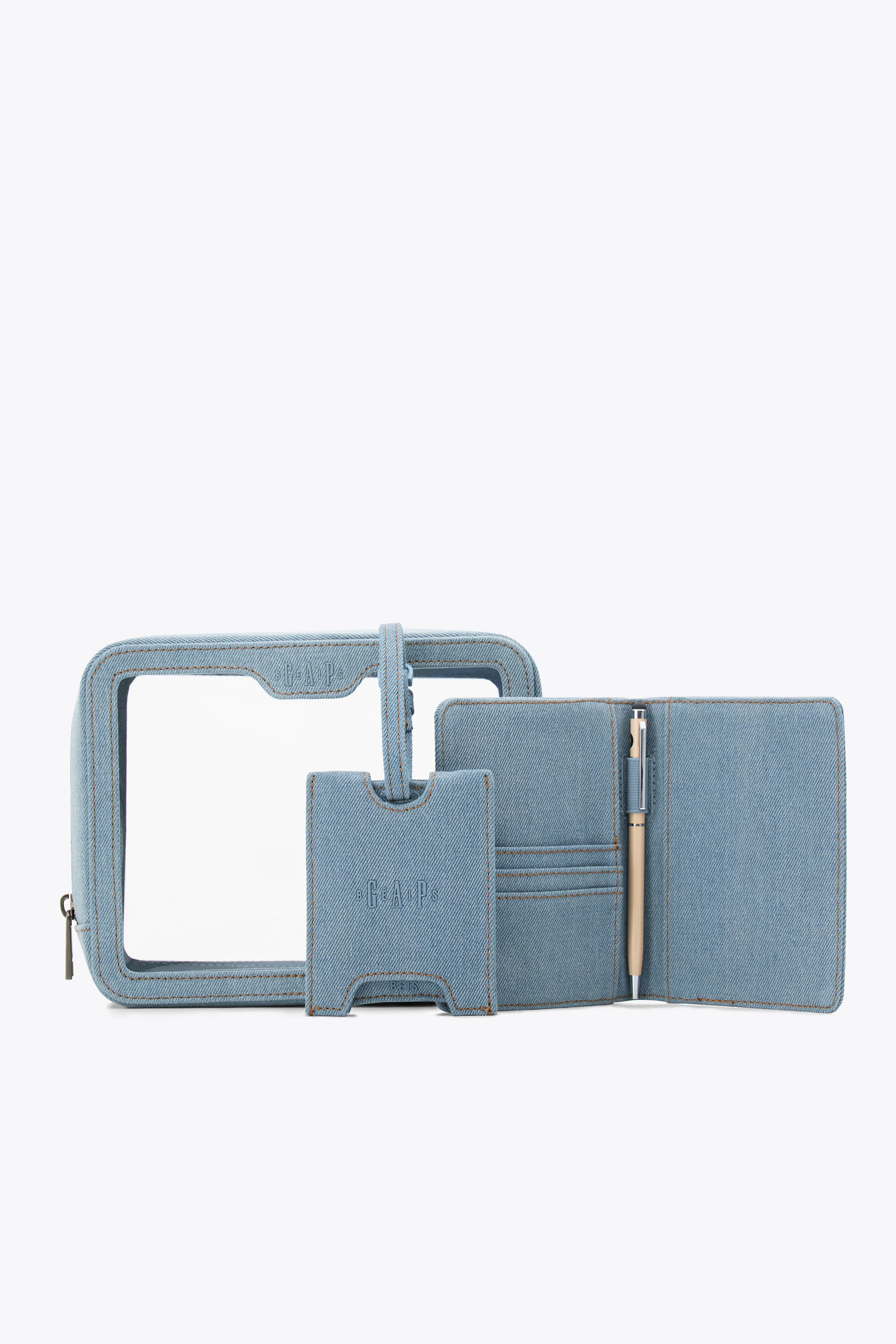 Gap x BÉIS The Passport & Luggage Tag Set in Denim Blue - Image 5